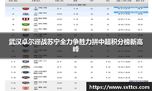 武汉卓尔迎战苏宁全力争胜力拼中超积分榜新高峰